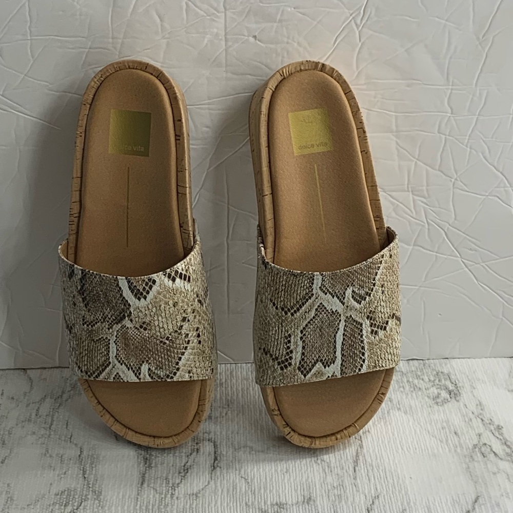 Dolce Vita Snake Print Platform Slides - image 4